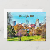 Carte Postale Raleigh, Caroline du Nord Centre-ville (Devant / Derrière)