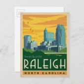Carte Postale Raleigh, Caroline du Nord | Ville des chênes (Devant / Derrière)