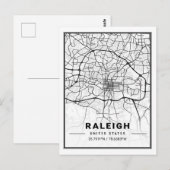 Carte Postale Raleigh North Carolina USA Travel City Map (Devant / Derrière)