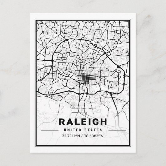 Carte Postale Raleigh North Carolina USA Travel City Map (Devant)