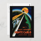Carte Postale Rallye automobile Monte Carlo ~ Annonce automobile (Devant / Derrière)