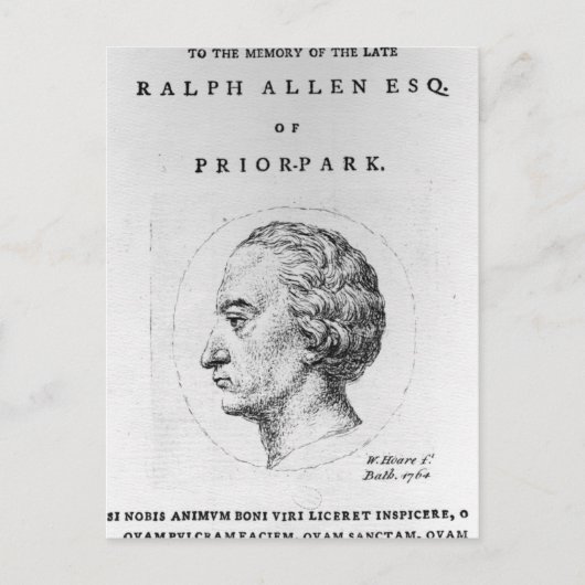 Carte Postale Ralph Allen, 1764 (Devant)