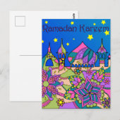 Carte postale Ramadan Kareem colorée (Devant / Derrière)