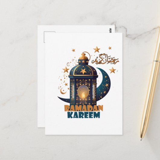 Carte Postale Ramadan Kareem Moubarak ramadan 2024 (Devant/Arrière en situation)