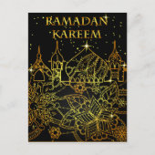 Carte postale Ramadan Kareem or noir (Devant)