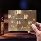 Carte Postale Ramadan Kareem - peinture avec lampes