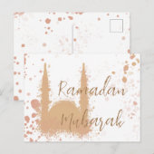 Carte Postale Ramadan Moubarak Mosquée islamique (Devant / Derrière)