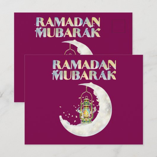 Carte Postale Ramadan Mubarak (Devant / Derrière)