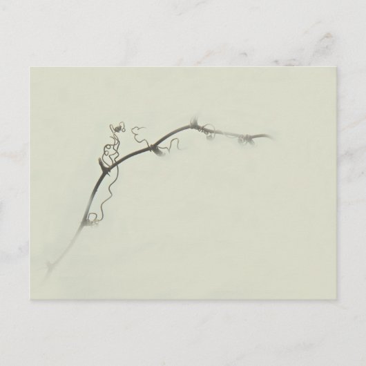 Carte Postale Rameaux de ronce dans le brouillard - Minimalisme (Devant)