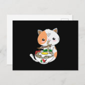 Carte Postale Ramen Chat Kitten (Devant / Derrière)