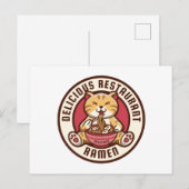 Carte Postale Ramen cute Cat (Devant / Derrière)