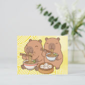 Carte Postale Ramen de Capybara Drôle (Debout devant)