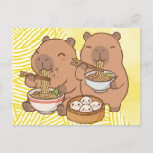 Carte Postale Ramen de Capybara Drôle (Devant)