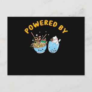 Carte Postale Ramen Kawaii et Design de Chat Ramen et chat pui