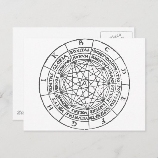 Carte Postale Ramon Llull Ars Magna (Devant / Derrière)