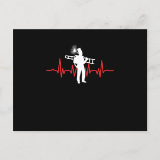 Carte Postale Ramoneur de cheminée Foyer Rouge Cœur