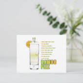 Carte Postale Ramos Gin Fizz Cocktail Recette Art (Debout devant)