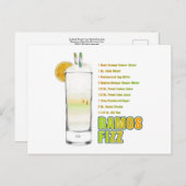 Carte Postale Ramos Gin Fizz Cocktail Recette Art (Devant / Derrière)