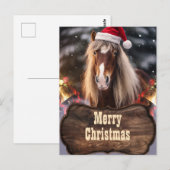 Carte Postale Ranch Cheval de Noël (Devant / Derrière)