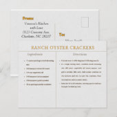 Carte Postale Ranch Oyster Crackers Recette Thanksgiving Food (Devant / Derrière)