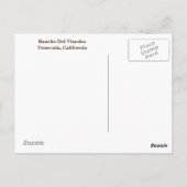 Carte postale Rancho Del Vinedos Temecula CA Sepia (Dos)