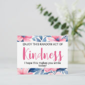 Carte Postale Random Act of Kindness" Motivational floral (Debout devant)