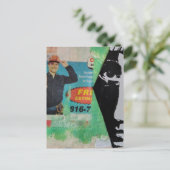 Carte Postale Random Collage Working Man and a Face (Debout devant)