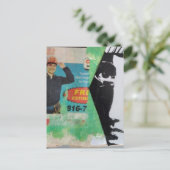 Carte Postale Random Collage Working Man and a Face (Debout devant)