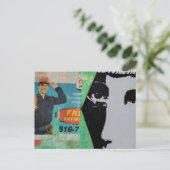 Carte Postale Random Mixed Media Collage Working Man and a Face (Debout devant)