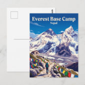 Carte Postale Randonnée au camp de base de l'Everest Népal (Devant / Derrière)