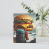 Carte Postale Randonnée avec un cheeseburger sur mon esprit (Debout devant)