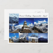 Carte Postale Randonnée dans l'Everest, Parc Sagarmatha, Himalay (Devant / Derrière)