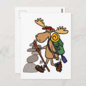 Carte Postale Randonnée drôle d'orignaux avec la bande dessinée (Devant / Derrière)