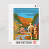Carte Postale Randonnée en Suisse (Devant / Derrière)