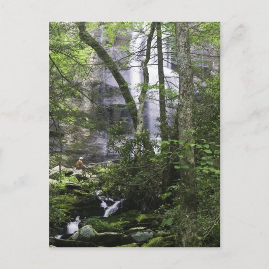 Carte Postale Randonneur admire Falls Branch Falls (Devant)