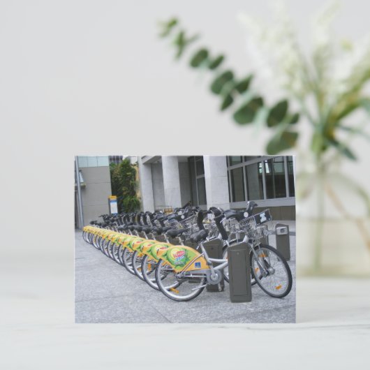 Carte Postale Rangée de bicyclettes (Debout devant)