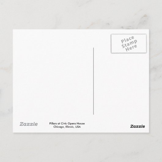 Carte Postale Rangée de colonnes - Opéra Civic - Chicago (Dos)