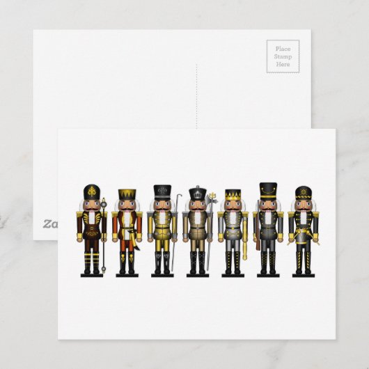 Carte Postale Rangée de sept gays Bear Pride Nutcrackers drapeau (Devant / Derrière)