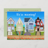 Carte Postale Rangée modifiable de maisons que nous déménageons (Devant / Derrière)