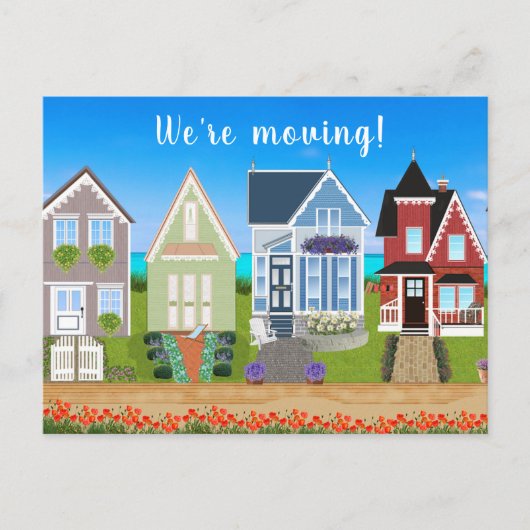 Carte Postale Rangée modifiable de maisons que nous déménageons (Devant)