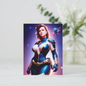 Carte Postale Ranger d'espace Sci Fi féminin des années 50 Vivid (Debout devant)