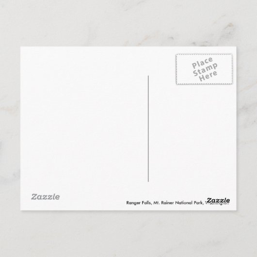 Carte Postale Ranger Falls, Parc national du Mont-Rainer (Dos)