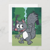 Carte Postale Ranger Rick | Écureuil gris (Devant / Derrière)