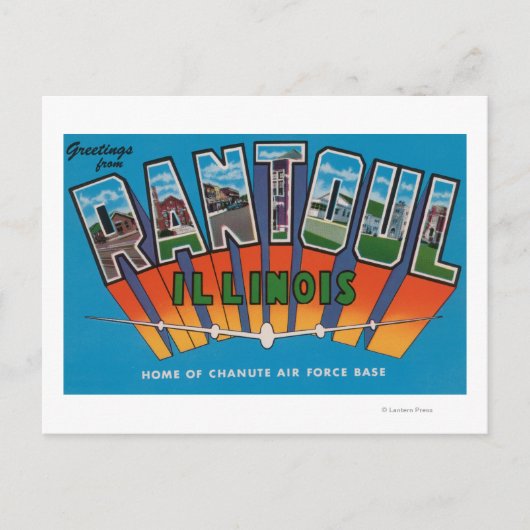 Carte Postale Rantoul, Illinois - Scènes de grandes lettres (Devant)