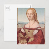 Carte Postale Raphael Dame et licorne Classique beaux-arts (Devant / Derrière)