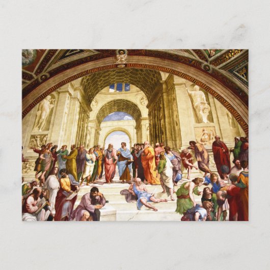 Carte Postale Raphael, L'École d'Athènes (1509) (Devant)