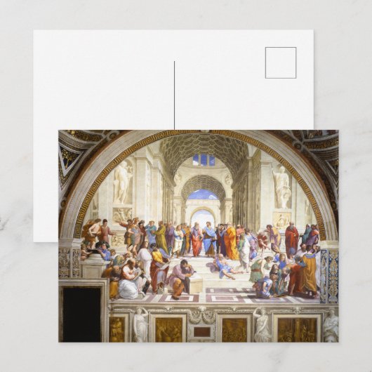 Carte Postale Raphaël L'École d'Athènes Art de la Renaissance (Devant / Derrière)