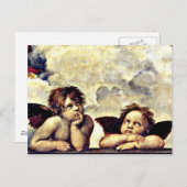 Carte Postale Raphael : Putti, Détail de la Vierge Sixtine (Devant / Derrière)