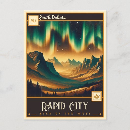 Carte Postale Rapid City, Dakota du Sud | VINTAGE (Devant)