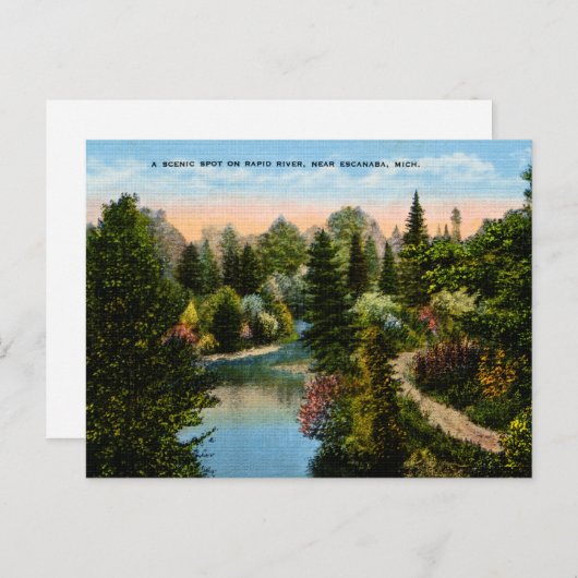 Carte Postale Rapid River Escanaba, Michigan (Devant / Derrière)